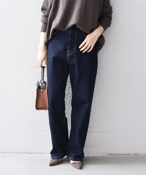 セール】【WEB限定】デニムワイドテーパードパンツ◇（デニム