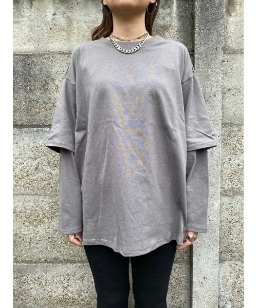 LiSeek(リシーク)の「【LiSeeK】スリーブドッキングロンT(Tシャツ/カットソー・レディース・ラベンダー/ブルー/ホワイト/ダークグレー・FREE)」の19枚目の写真