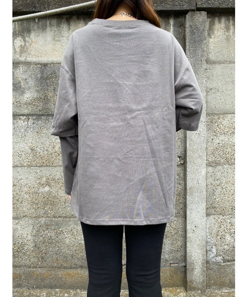LiSeek(リシーク)の「【LiSeeK】スリーブドッキングロンT(Tシャツ/カットソー・レディース・ラベンダー/ブルー/ホワイト/ダークグレー・FREE)」の20枚目の写真