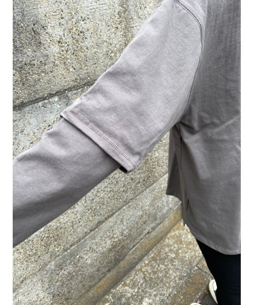 LiSeek(リシーク)の「【LiSeeK】スリーブドッキングロンT(Tシャツ/カットソー・レディース・ラベンダー/ブルー/ホワイト/ダークグレー・FREE)」の8枚目の写真