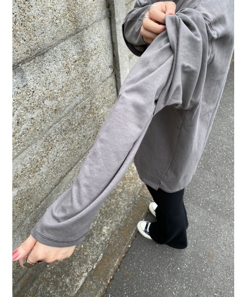LiSeek(リシーク)の「【LiSeeK】スリーブドッキングロンT(Tシャツ/カットソー・レディース・ラベンダー/ブルー/ホワイト/ダークグレー・FREE)」の12枚目の写真