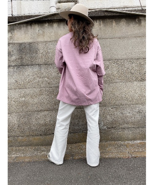 LiSeek(リシーク)の「【LiSeeK】スリーブドッキングロンT(Tシャツ/カットソー・レディース・ラベンダー/ブルー/ホワイト/ダークグレー・FREE)」の10枚目の写真