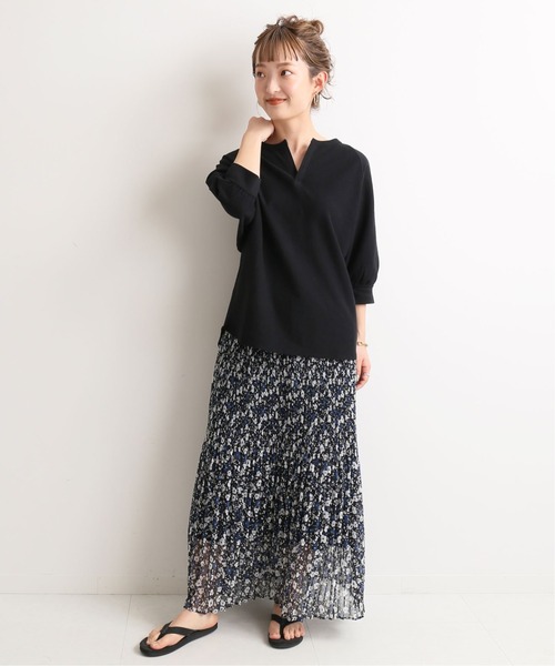 SLOBE IENA（スローブイエナ）の「パイルキーネックプルオーバー【手洗い可能】◆（Tシャツ/カットソー・レディース・ブラック/アイボリー・FREE）」の11枚目の写真
