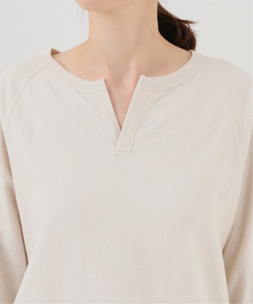 SLOBE IENA（スローブイエナ）の「パイルキーネックプルオーバー【手洗い可能】◆（Tシャツ/カットソー・レディース・ブラック/アイボリー・FREE）」の7枚目の写真