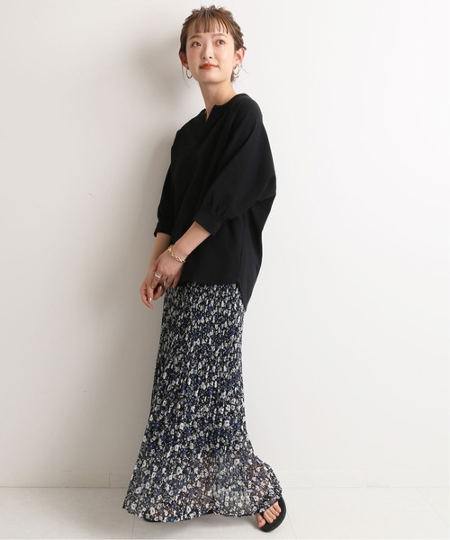 SLOBE IENA（スローブイエナ）の「パイルキーネックプルオーバー【手洗い可能】◆（Tシャツ/カットソー・レディース・ブラック/アイボリー・FREE）」の9枚目の写真