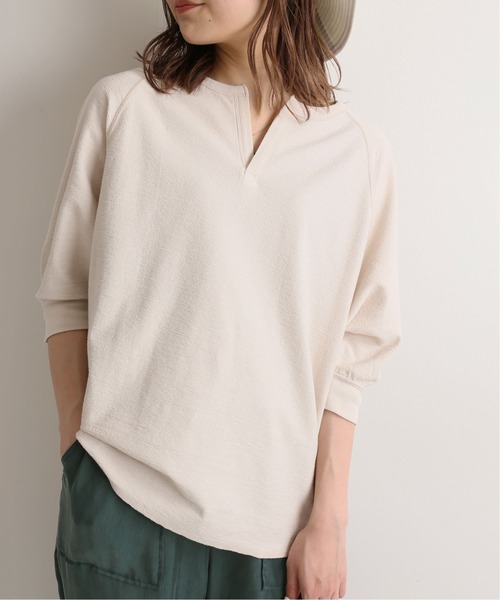SLOBE IENA（スローブイエナ）の「パイルキーネックプルオーバー【手洗い可能】◆（Tシャツ/カットソー・レディース・ブラック/アイボリー・FREE）」の19枚目の写真