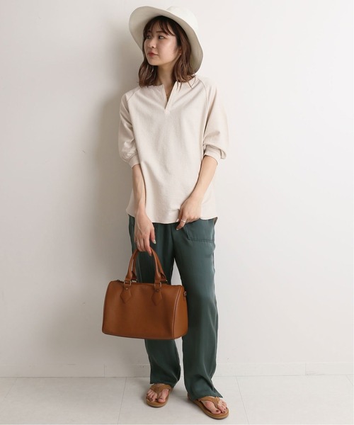 SLOBE IENA（スローブイエナ）の「パイルキーネックプルオーバー【手洗い可能】◆（Tシャツ/カットソー・レディース・ブラック/アイボリー・FREE）」の10枚目の写真