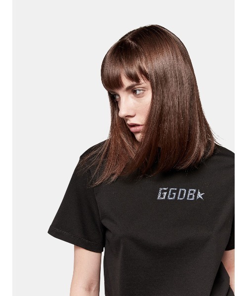 GOLDEN  / ゴールデングース | LAプリントTシャツ | S | ブラック | レディース GOLDEN GOOSE - GOLDEN GOOSE / ゴールデングース | LAプリントTシャツ