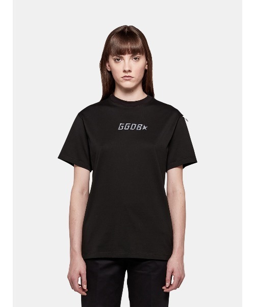 GOLDEN  (ゴールデングース) ☆☆ ② Tシャツ レディース ブラック ー GOLDEN GOOSE（ゴールデングース）の「GOLDEN GOOSE T-shirt black