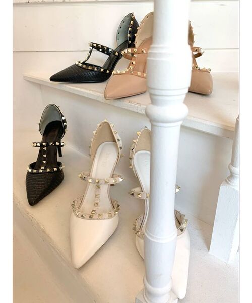 RESEXXY（リゼクシー）の「スタッズピンヒールパンプス（パンプス・レディース・その他1/オフホワイト/ピンク・MEDIUM/LARGE/SMALL）」の10枚目の写真