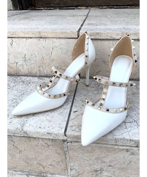 RESEXXY（リゼクシー）の「スタッズピンヒールパンプス（パンプス・レディース・その他1/オフホワイト/ピンク・MEDIUM/LARGE/SMALL）」の11枚目の写真