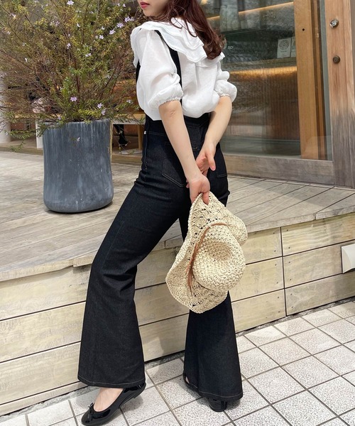 frunco（フランコ）の「タイトフレアサロペット（サロペット/オーバーオール・レディース・ブラック/アイボリー・FREE）」の19枚目の写真