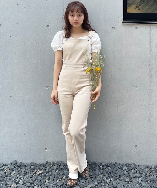 frunco（フランコ）の「タイトフレアサロペット（サロペット/オーバーオール・レディース・ブラック/アイボリー・FREE）」の10枚目の写真