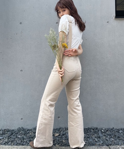 frunco（フランコ）の「タイトフレアサロペット（サロペット/オーバーオール・レディース・ブラック/アイボリー・FREE）」の12枚目の写真