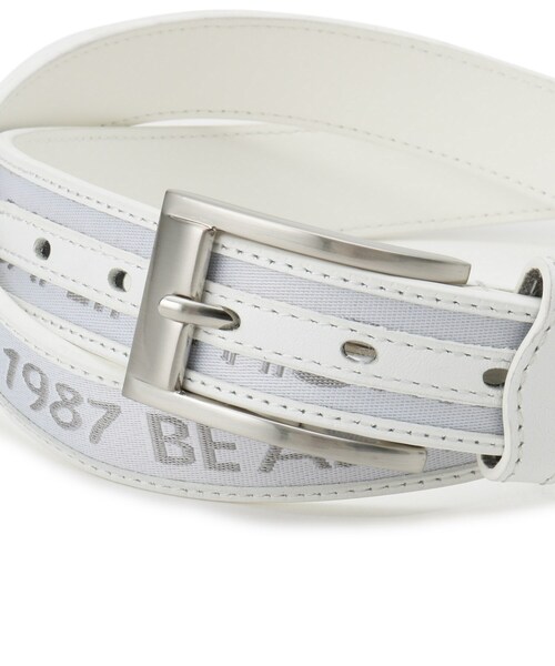 adabat（アダバット）の「◆【ウエストストレッチ/GOLF TODAY掲載】 ロゴ刺繍ベルト（ベルト・メンズ・ホワイト/ブラック・00）」の5枚目の写真