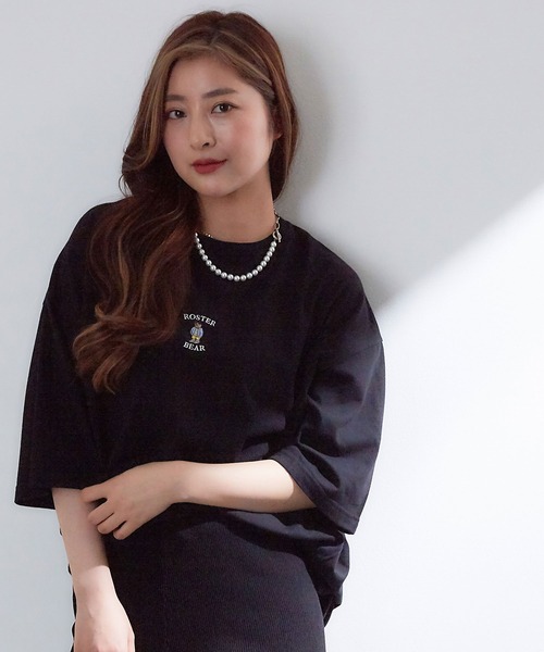 JUNRED(ジュンレッド)の「ROSTER BEARルーズ刺繍TEE(Tシャツ/カットソー・メンズ・グリーン/ブラック/ホワイト・M/L)」の9枚目の写真