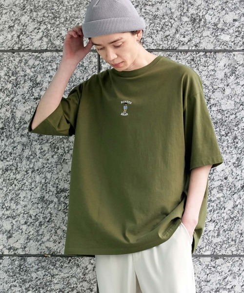 JUNRED(ジュンレッド)の「ROSTER BEARルーズ刺繍TEE(Tシャツ/カットソー・メンズ・グリーン/ブラック/ホワイト・M/L)」の16枚目の写真