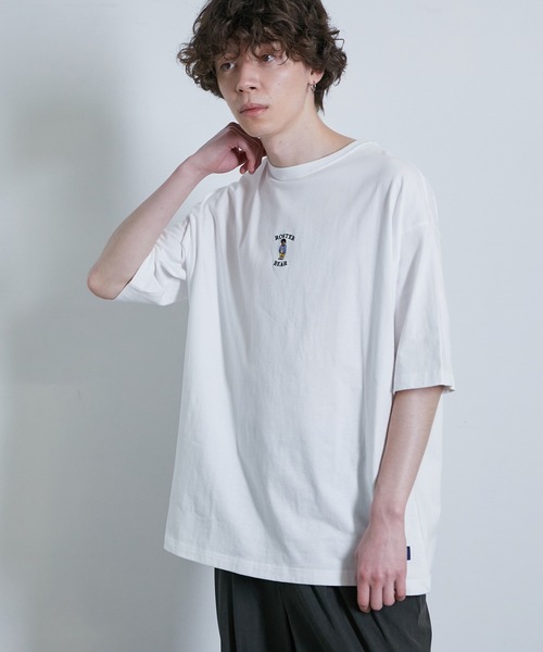 JUNRED(ジュンレッド)の「ROSTER BEARルーズ刺繍TEE(Tシャツ/カットソー・メンズ・グリーン/ブラック/ホワイト・M/L)」の12枚目の写真