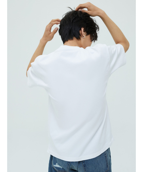 GAP（ギャップ）の「ヘビーウェイトシリーズ ルーズフィット コットン ロゴTシャツ（Tシャツ/カットソー・メンズ・ベージュ/ホワイト/ブルー・S/XL/M/L/XXS/XS）」の7枚目の写真