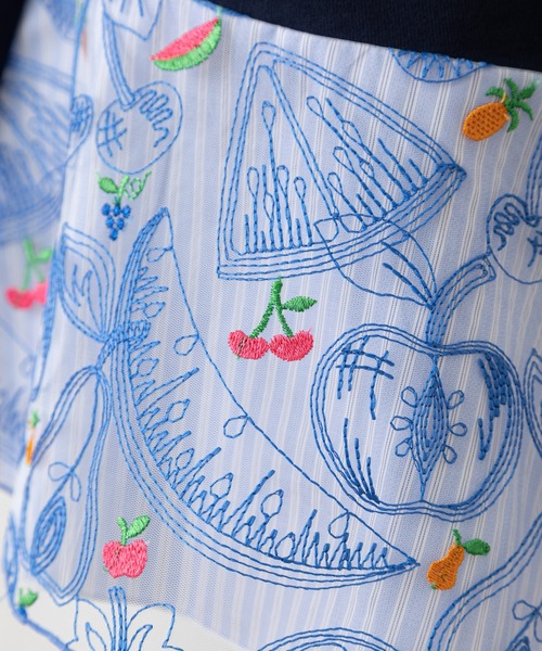BEARDSLEY（ビアズリー）の「フルーツ刺繍ブラウス（シャツ/ブラウス・レディース・ネイビー/ホワイト・FREE）」の7枚目の写真