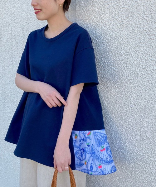 BEARDSLEY（ビアズリー）の「フルーツ刺繍ブラウス（シャツ/ブラウス・レディース・ネイビー/ホワイト・FREE）」の14枚目の写真