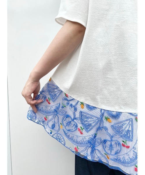 BEARDSLEY（ビアズリー）の「フルーツ刺繍ブラウス（シャツ/ブラウス・レディース・ネイビー/ホワイト・FREE）」の18枚目の写真