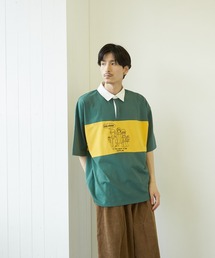 Supreme Split Rugby ラガーシャツ 赤緑長袖 ラガーシャツ」に該当するグリーン・カーキ/緑色系の