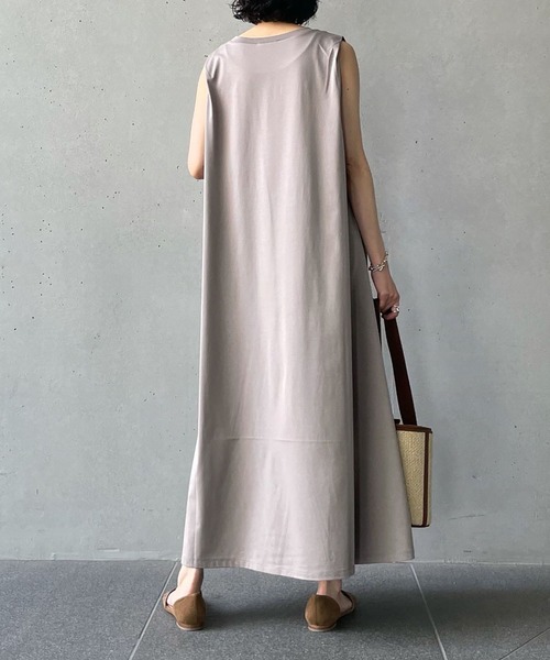 1er Arrondissement(プルミエアロンディスモン)の「クリアー天竺ノースリワンピース(ワンピース・レディース・ダークブラウン/ブラック/グレー・FREE)」の10枚目の写真