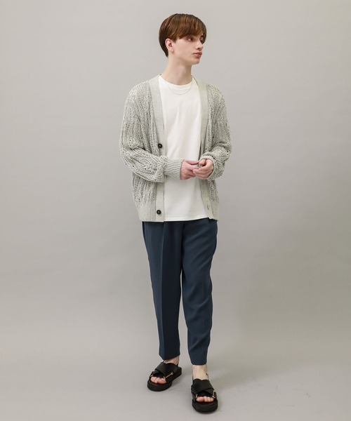 city(シティ)の「【CITY】LACE KNIT CARDIGAN(カーディガン/ボレロ・メンズ・ライトグレー/ブラック/サックスブルー・FREE)」の6枚目の写真