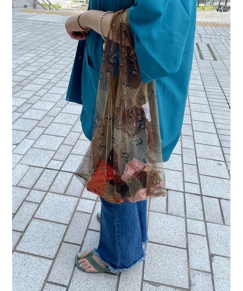 WHIMSIC（ウィムジック）の「【WHIMSIC】USカモフラージュネットリユースバッグ（エコバッグ/サブバッグ・レディース・ベージュ・FREE）」の7枚目の写真