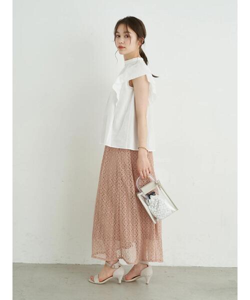 earth music&ecology（アースミュージックアンドエコロジー）の「選べるレーススカート(サークル) ＊（スカート・レディース・ホワイト系その他2/チャコールグレー/ミント/ブラック/ピンクベージュ/アイボリー・FREE）」の22枚目の写真