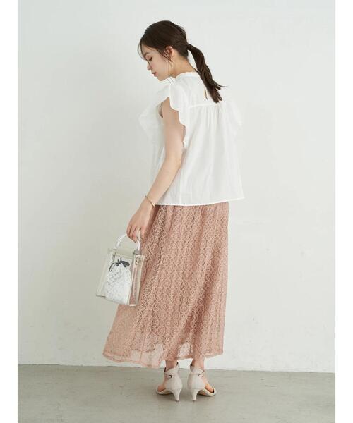 earth music&ecology（アースミュージックアンドエコロジー）の「選べるレーススカート(サークル) ＊（スカート・レディース・ホワイト系その他2/チャコールグレー/ミント/ブラック/ピンクベージュ/アイボリー・FREE）」の20枚目の写真