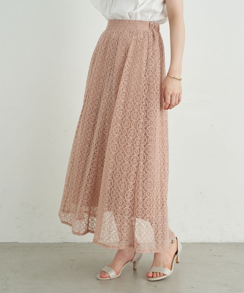 earth music&ecology（アースミュージックアンドエコロジー）の「選べるレーススカート(サークル) ＊（スカート・レディース・ホワイト系その他2/チャコールグレー/ミント/ブラック/ピンクベージュ/アイボリー・FREE）」の6枚目の写真