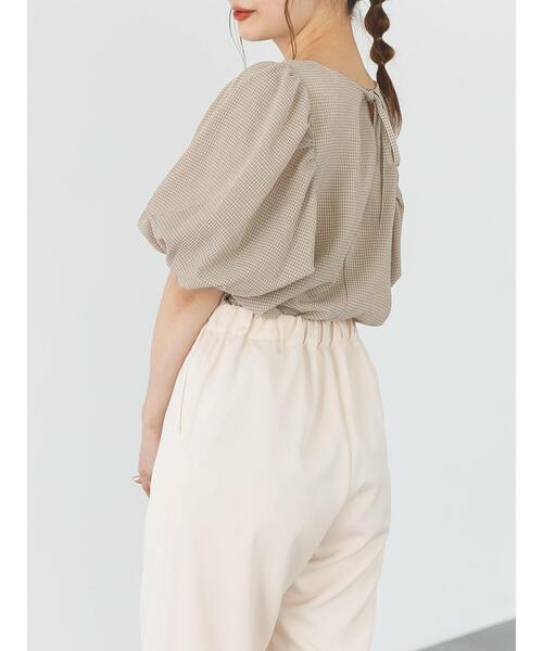 SLURR（スラ―）の「ギャザーパフチェックブラウス（シャツ/ブラウス・レディース・ブラック/ベージュ/モカ・FREE）」の21枚目の写真