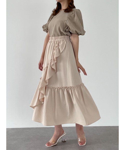 SLURR（スラ―）の「ギャザーパフチェックブラウス（シャツ/ブラウス・レディース・ブラック/ベージュ/モカ・FREE）」の12枚目の写真