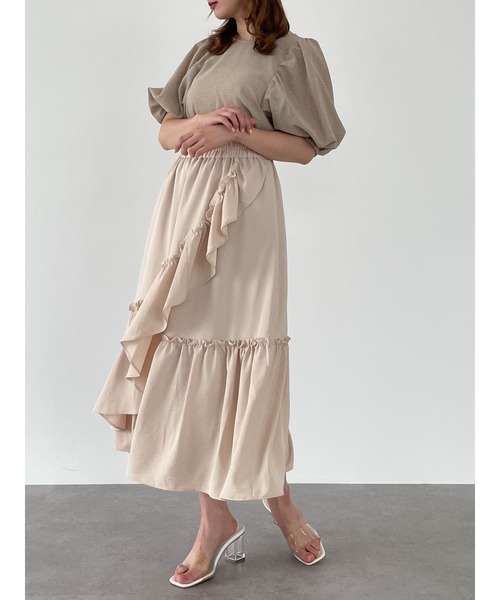 SLURR（スラ―）の「ギャザーパフチェックブラウス（シャツ/ブラウス・レディース・ブラック/ベージュ/モカ・FREE）」の13枚目の写真