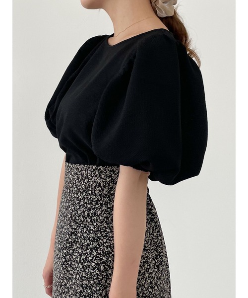 SLURR（スラ―）の「ギャザーパフチェックブラウス（シャツ/ブラウス・レディース・ブラック/ベージュ/モカ・FREE）」の6枚目の写真