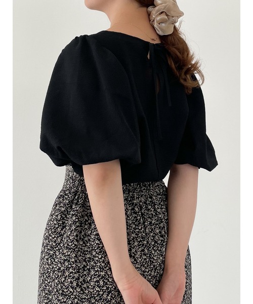 SLURR（スラ―）の「ギャザーパフチェックブラウス（シャツ/ブラウス・レディース・ブラック/ベージュ/モカ・FREE）」の5枚目の写真