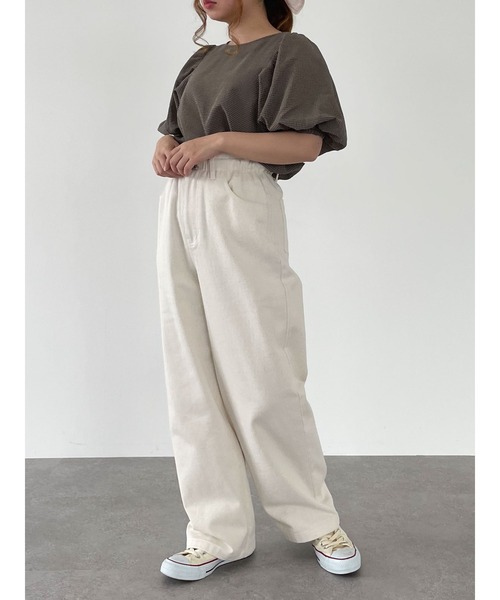 SLURR（スラ―）の「ギャザーパフチェックブラウス（シャツ/ブラウス・レディース・ブラック/ベージュ/モカ・FREE）」の16枚目の写真