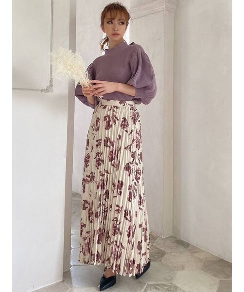 RESEXXY(リゼクシー)の「バックリボンボリュームニットトップス(ニット/セーター・レディース・ブラック/ラベンダー/ブラウン/ベージュ・FREE)」の13枚目の写真