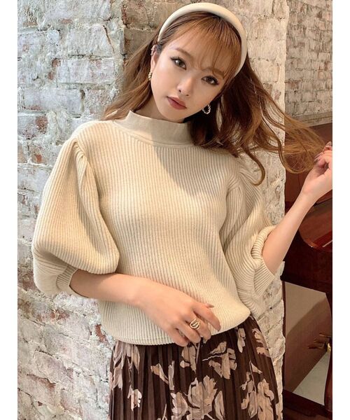 RESEXXY(リゼクシー)の「バックリボンボリュームニットトップス(ニット/セーター・レディース・ブラック/ラベンダー/ブラウン/ベージュ・FREE)」の16枚目の写真