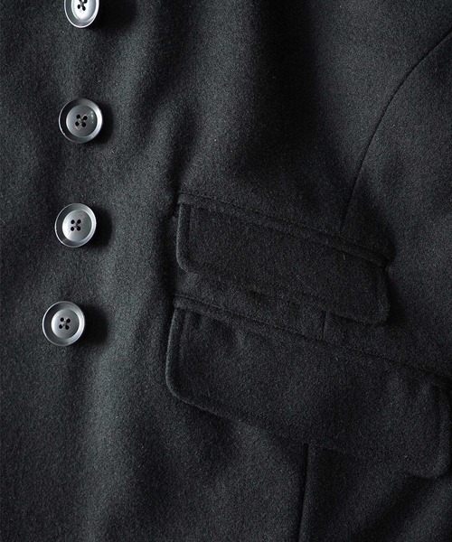 SHAREEF（シャリーフ）の「WOOL MELTON LONG COAT（トレンチコート・メンズ・モカ/ブラック/ブルー系その他・1/2/3）」の9枚目の写真