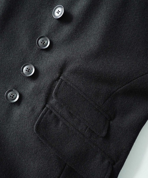 SHAREEF（シャリーフ）の「WOOL MELTON LONG COAT（トレンチコート・メンズ・モカ/ブラック/ブルー系その他・1/2/3）」の10枚目の写真