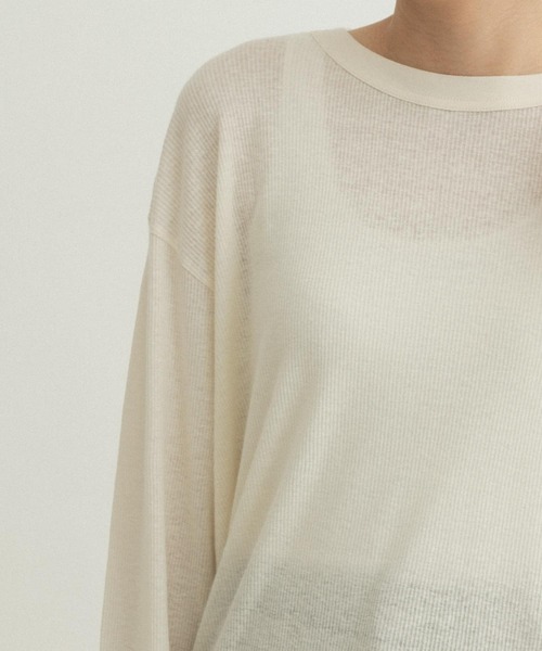 FORK&SPOON（フォークアンドスプーン）の「FORK&SPOON　麻レーヨンテレコロングスリーブカットソー（Tシャツ/カットソー・レディース・アイボリー/ネイビー・ONE）」の20枚目の写真