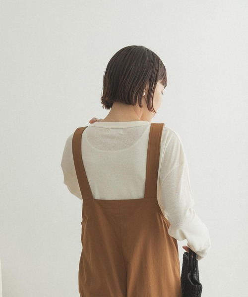 FORK&SPOON（フォークアンドスプーン）の「FORK&SPOON　麻レーヨンテレコロングスリーブカットソー（Tシャツ/カットソー・レディース・アイボリー/ネイビー・ONE）」の6枚目の写真