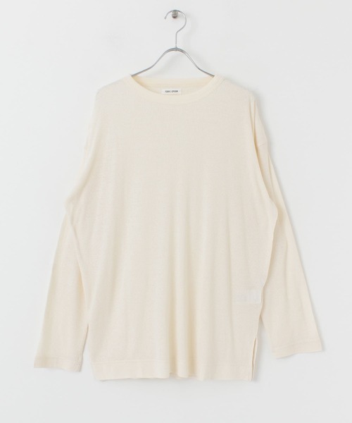 FORK&SPOON（フォークアンドスプーン）の「FORK&SPOON　麻レーヨンテレコロングスリーブカットソー（Tシャツ/カットソー・レディース・アイボリー/ネイビー・ONE）」の22枚目の写真