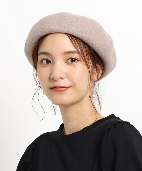 grove(グローブ)の「◆フェルトベレー(ハンチング/ベレー帽・レディース・ブラック/ブラウン系/ダークグレー/ベビーピンク・00)」の11枚目の写真