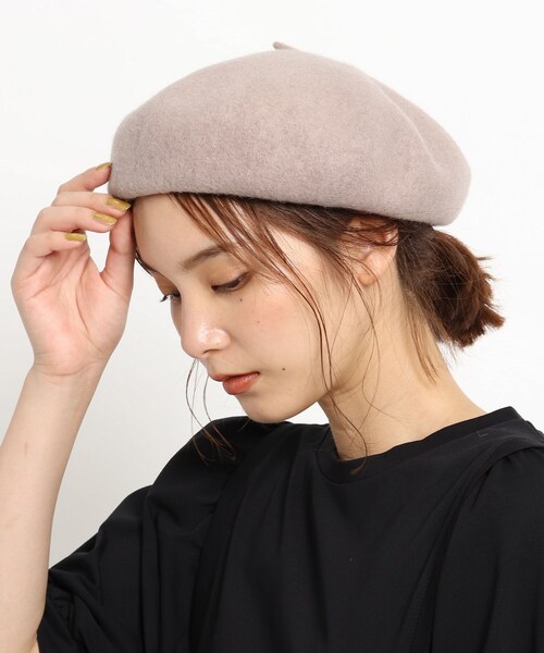 grove(グローブ)の「◆フェルトベレー(ハンチング/ベレー帽・レディース・ブラック/ブラウン系/ダークグレー/ベビーピンク・00)」の12枚目の写真