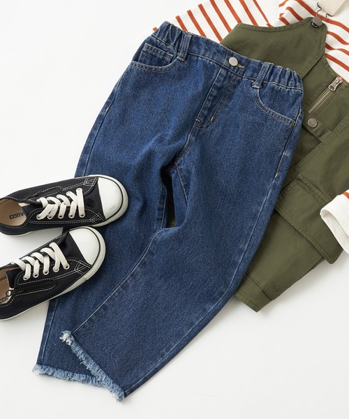 CIAOPANIC TYPY(チャオパニックティピー)の「【KIDS】【TYPY DENIM】裾フリンジデニムパンツ(デニムパンツ・キッズ・ネイビー/ブルー・SMALL/MEDIUM/LARGE/X-LARGE/XX-LARGE)」の3枚目の写真