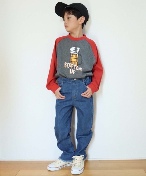 CIAOPANIC TYPY(チャオパニックティピー)の「【KIDS】【TYPY DENIM】裾フリンジデニムパンツ(デニムパンツ・キッズ・ネイビー/ブルー・SMALL/MEDIUM/LARGE/X-LARGE/XX-LARGE)」の4枚目の写真